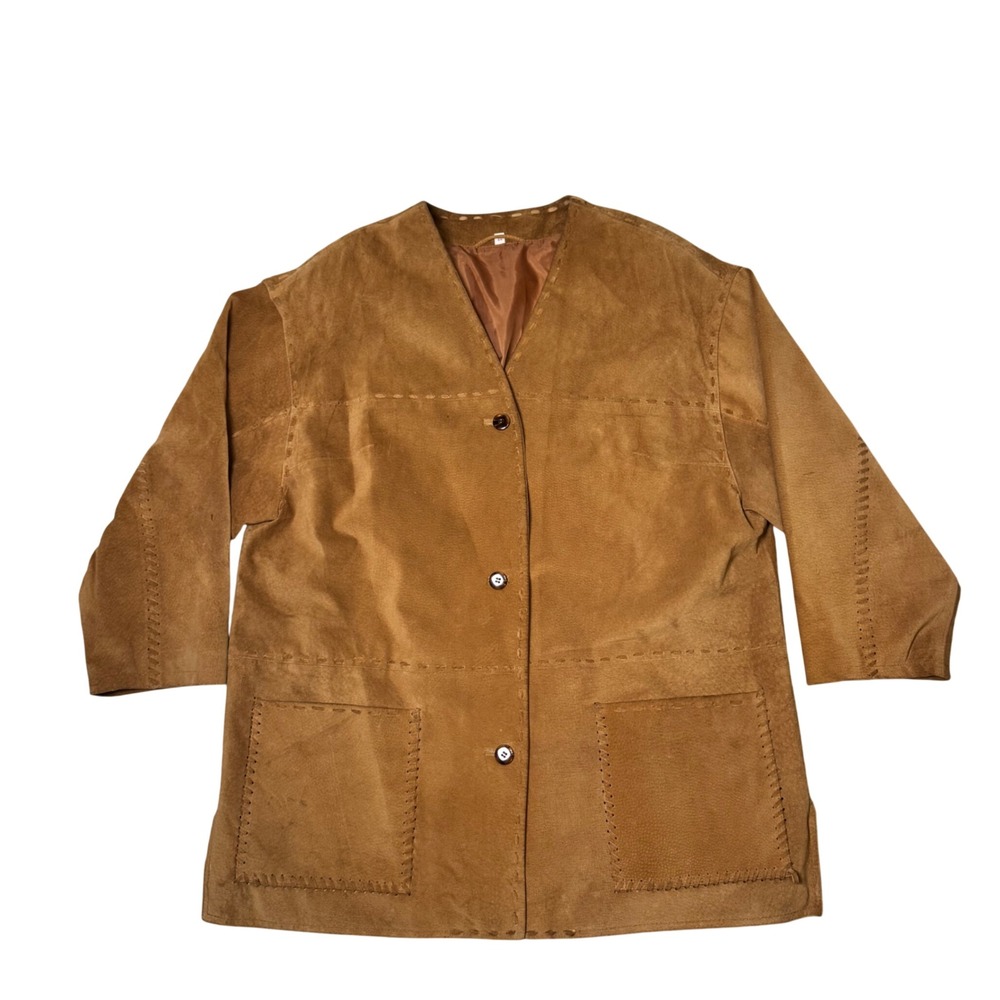 Vintage Men's Suede Leather Whipstitch Jacket Western Ranchwear Sz 44
